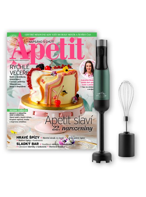 ROČNÍ PŘEDPLATNÉ APETIT + TYČOVÝ MIXER ETA MANO + DIGI VERZE ZDARMA