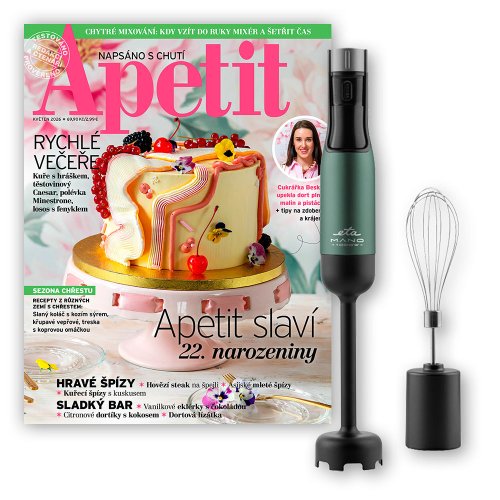 ROČNÍ PŘEDPLATNÉ APETIT + TYČOVÝ MIXER ETA MANO + DIGI VERZE ZDARMA