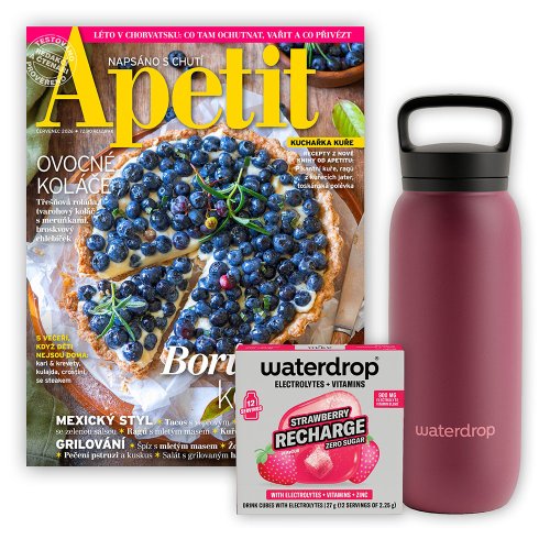 ROČNÍ PŘEDPLATNÉ APETIT + SET WATERDROP TERMOSKA