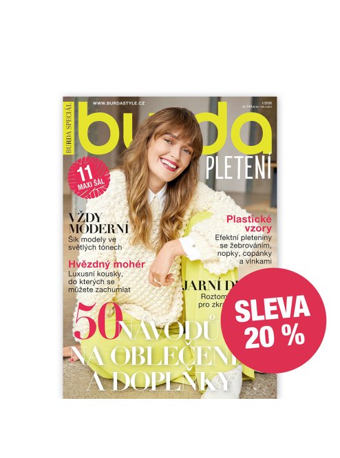 ROČNÍ PŘEDPLATNÉ BURDA PLETENÍ (2 VYDÁNÍ) SE SLEVOU 20 %