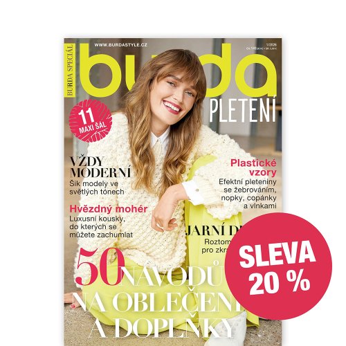 ROČNÍ PŘEDPLATNÉ BURDA PLETENÍ (2 VYDÁNÍ) SE SLEVOU 20 %