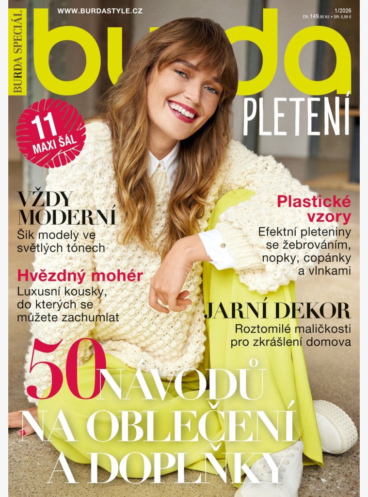 AKTUÁLNÍ VYDÁNÍ BURDA PLETENÍ 01/2026