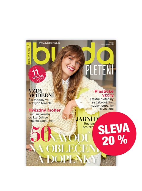 ROČNÍ PŘEDPLATNÉ BURDA PLETENÍ (2 VYDÁNÍ) SE SLEVOU 20 %