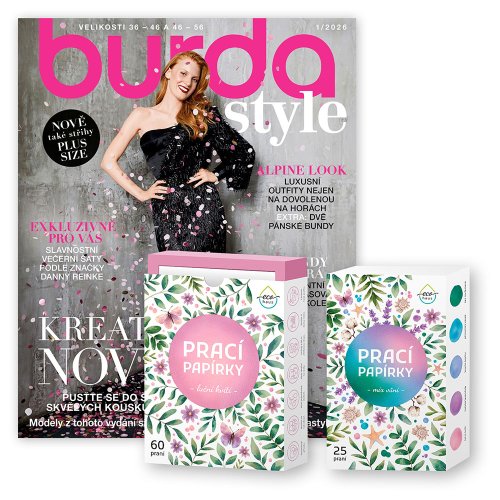 ROČNÍ PŘEDPLATNÉ BURDA STYLE + PRACÍ PAPÍRKY ECOHAUS (MIX VŮNÍ)