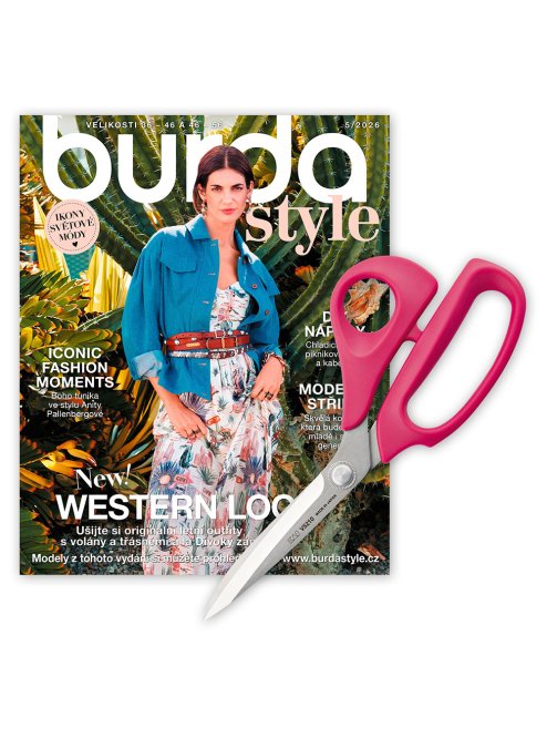 ROČNÍ PŘEDPLATNÉ BURDA STYLE + KREJČOVSKÉ NŮŽKY KAI - RŮŽOVÉ