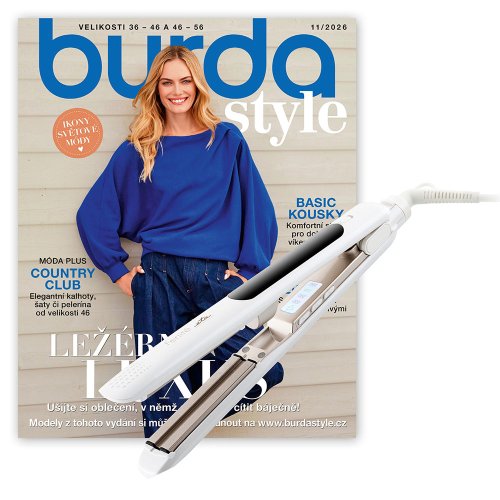 ROČNÍ PŘEDPLATNÉ BURDA STYLE + ŽEHLIČKA NA VLASY ETA FENITÉ