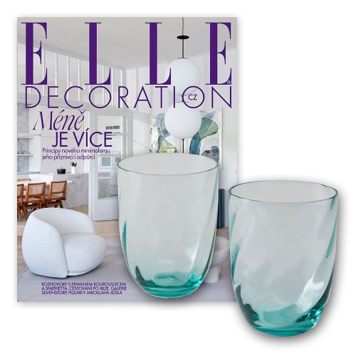 ROČNÍ PŘEDPLATNÉ ELLE DECORATION + SKLENICE KLIMCHI (2 ks) + DIGITÁLNÍ VERZE ZDARMA