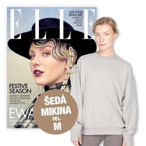 Roční předplatné + mikina ELLE x KINOKO (šedá)