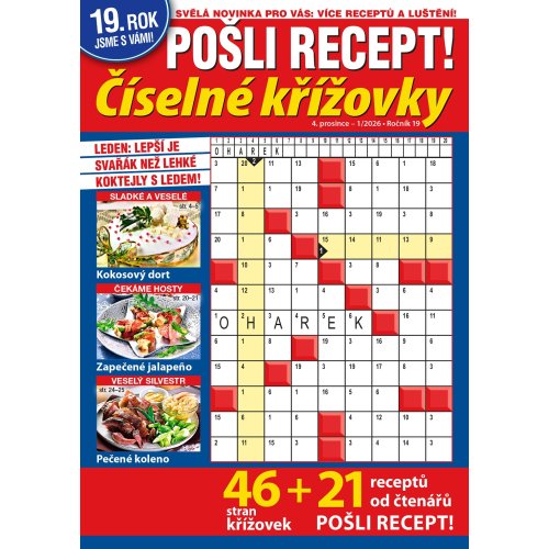 Roční předplatné Pošli recept Číselné křížovky se slevou