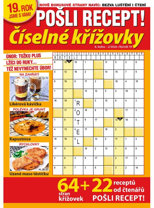 Roční předplatné Pošli recept Číselné křížovky se slevou