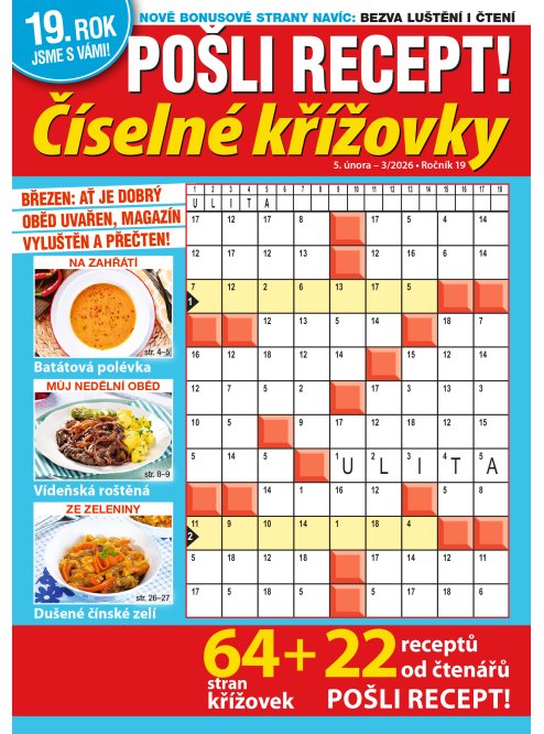 Roční předplatné Pošli recept Číselné křížovky se slevou