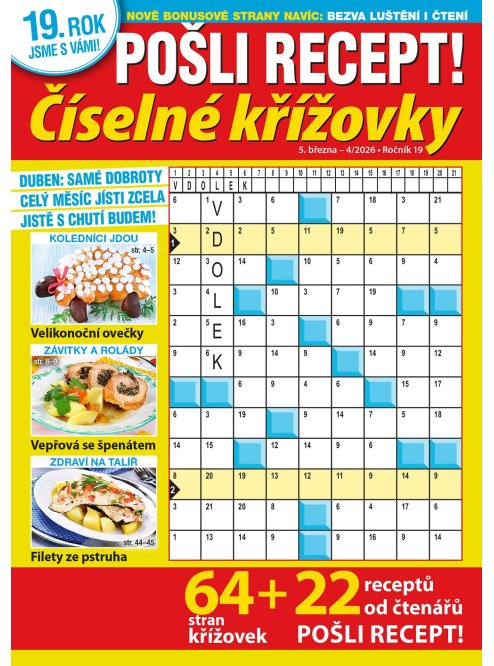 Roční předplatné Pošli recept Číselné křížovky se slevou