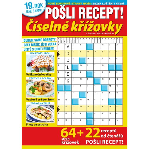 Roční předplatné Pošli recept Číselné křížovky se slevou