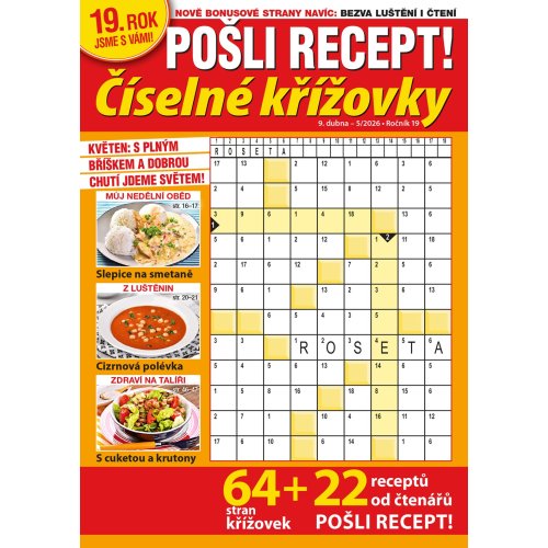 Roční předplatné Pošli recept Číselné křížovky se slevou