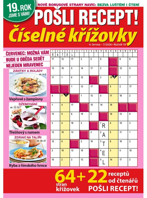 Roční předplatné Pošli recept Číselné křížovky se slevou