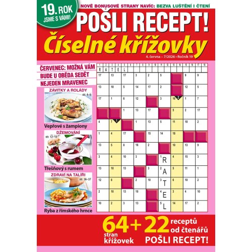 Roční předplatné Pošli recept Číselné křížovky se slevou