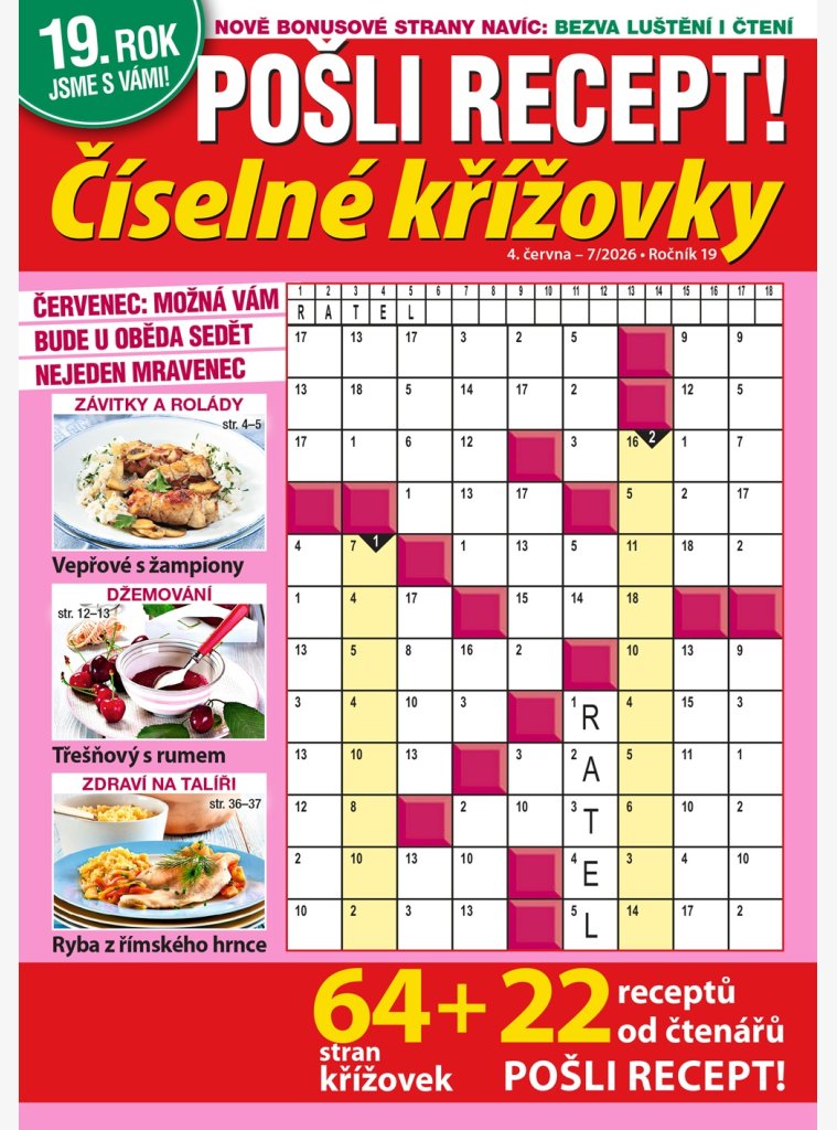 Pošli recept Číselné křížovky
