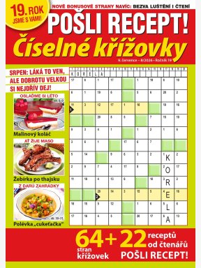 Pošli recept Číselné křížovky Pošli recept Číselné křížovky
