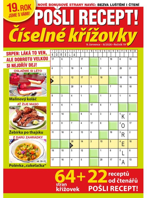 Roční předplatné Pošli recept Číselné křížovky se slevou