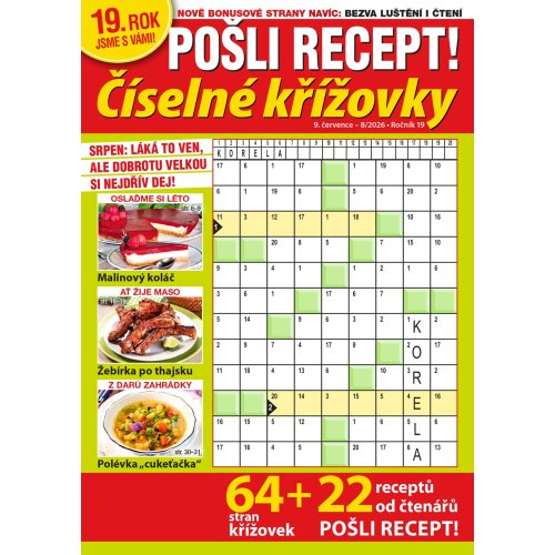 Roční předplatné Pošli recept Číselné křížovky se slevou