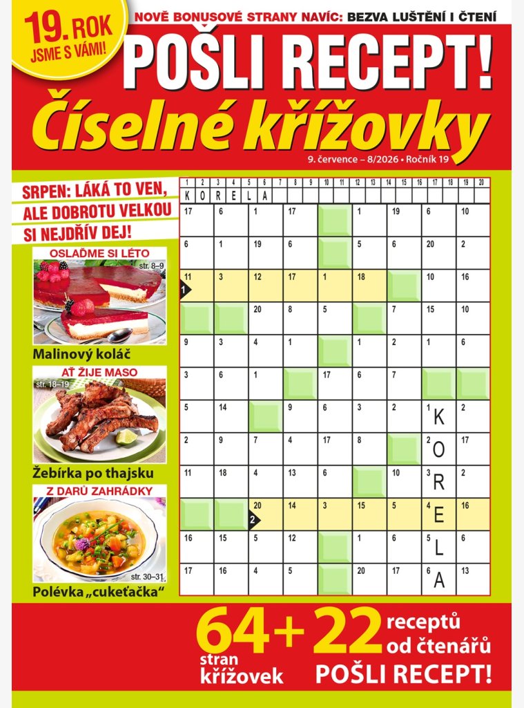 Pošli recept Číselné křížovky