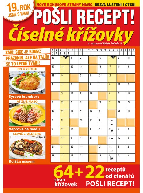 Roční předplatné Pošli recept Číselné křížovky se slevou