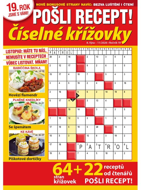 Roční předplatné Pošli recept Číselné křížovky se slevou
