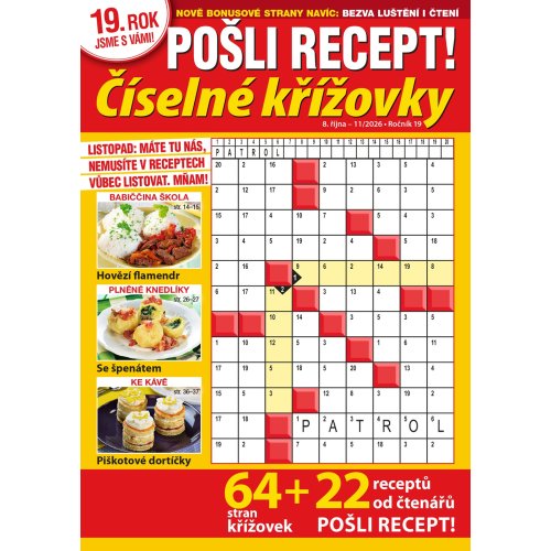 Roční předplatné Pošli recept Číselné křížovky se slevou