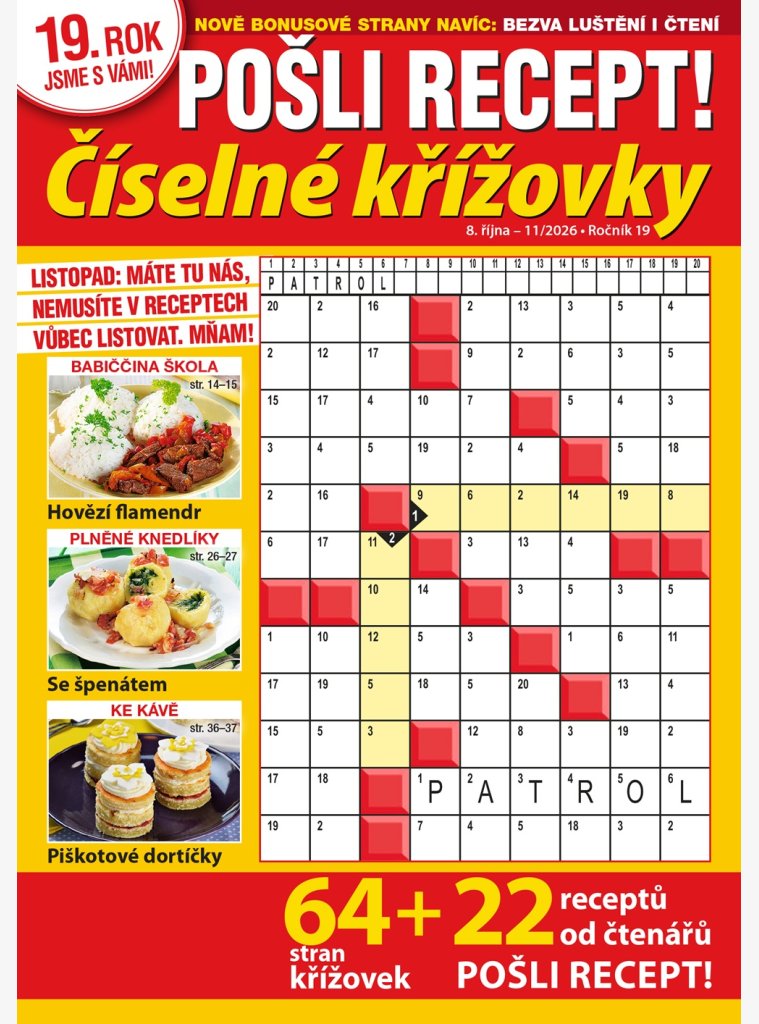 Pošli recept Číselné křížovky