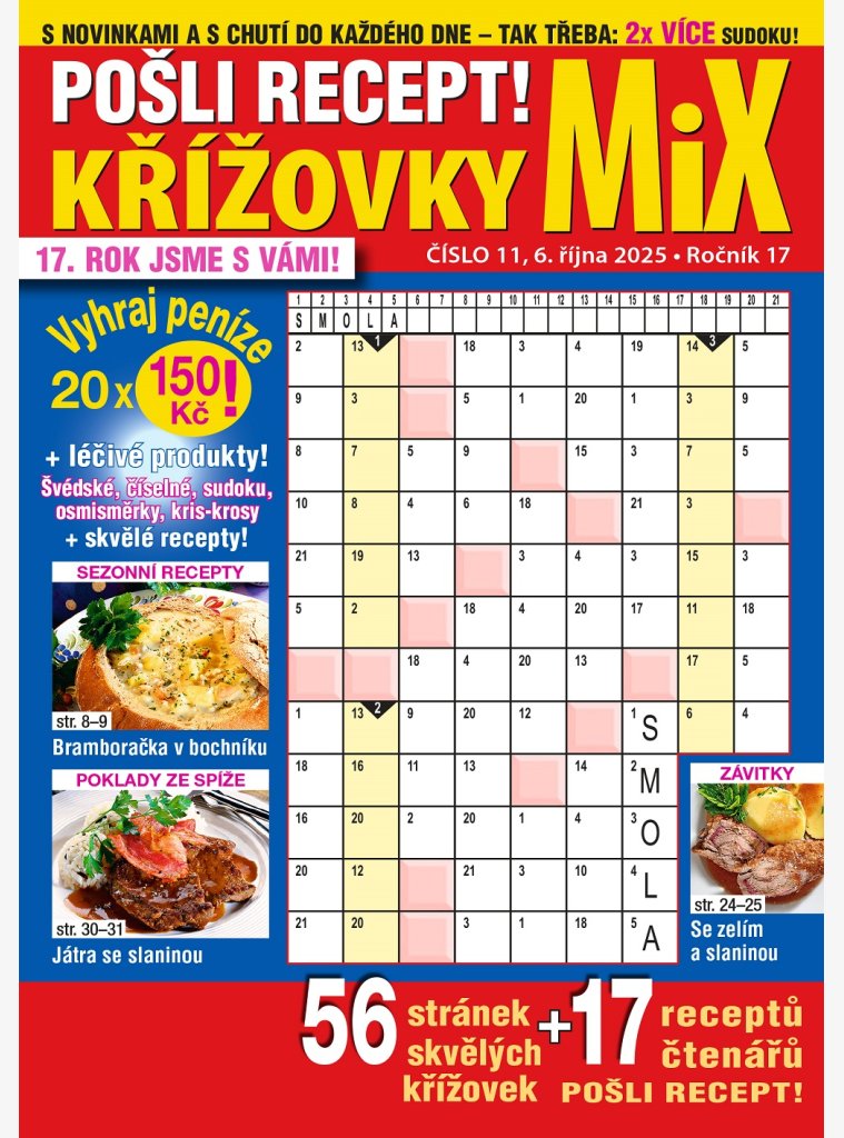 Pošli recept Mix křížovky Pošli recept Mix křížovky
