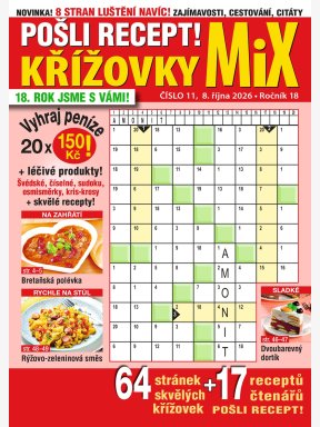 Pošli recept Mix křížovky Pošli recept Mix křížovky
