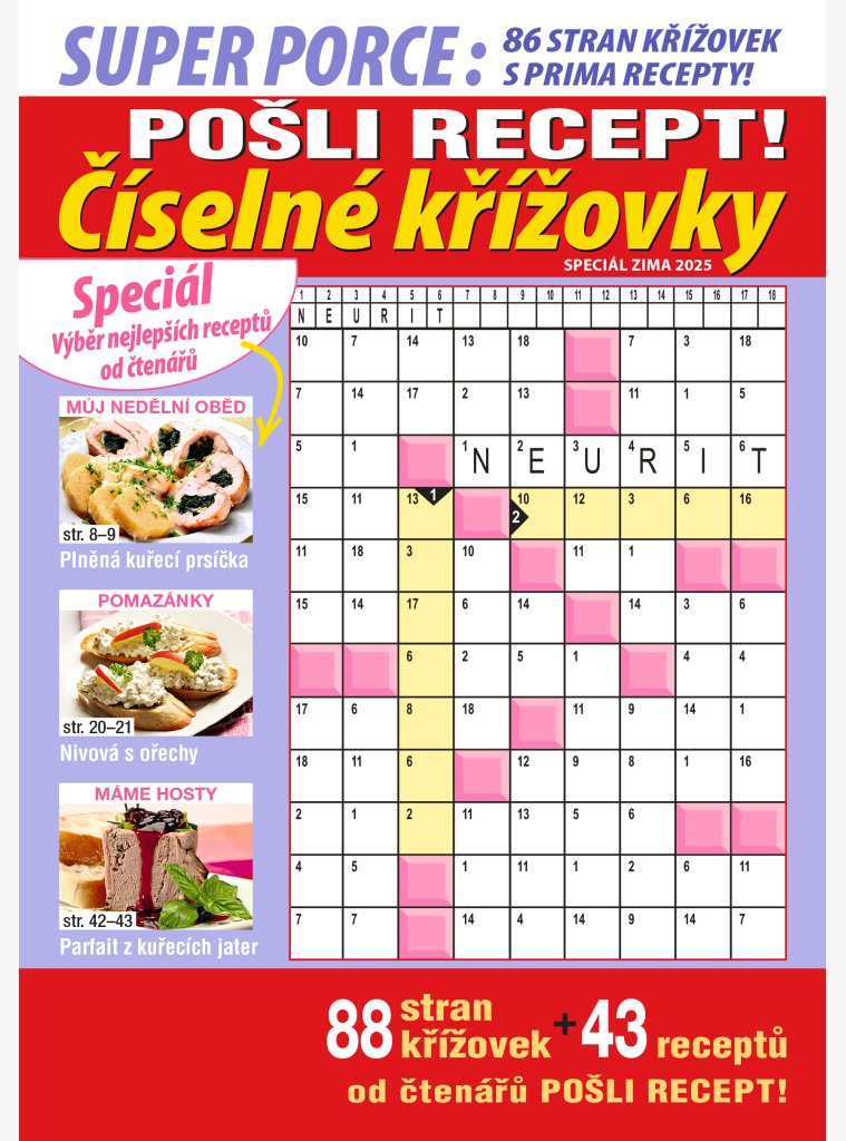 Pošli recept Superporce Číselné křížovky