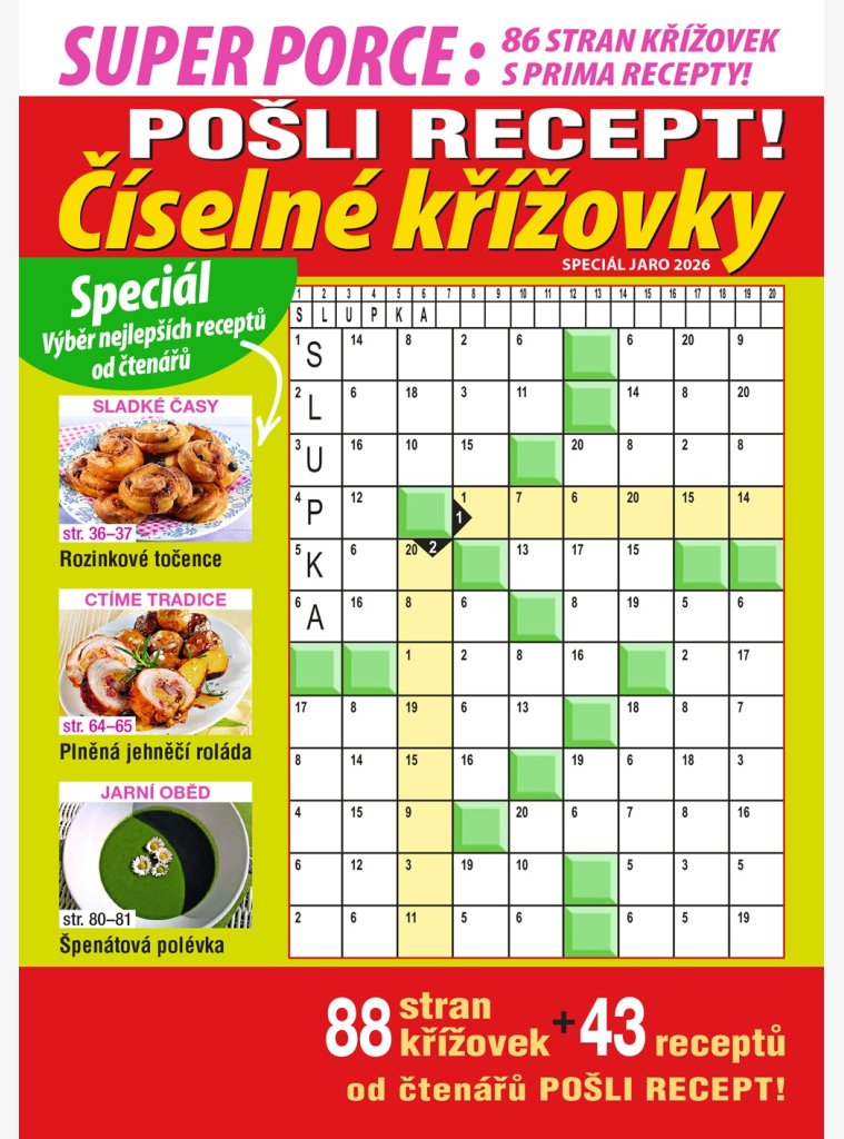 Pošli recept Superporce Číselné křížovky
