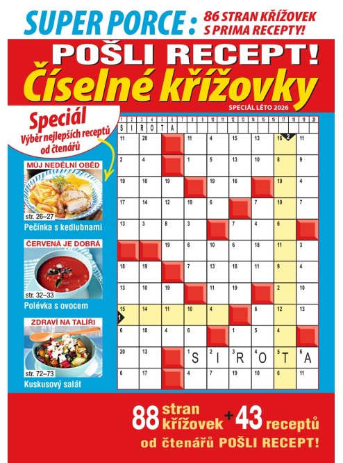 Roční předplatné Pošli recept Superporce Číselné křížovky se slevou