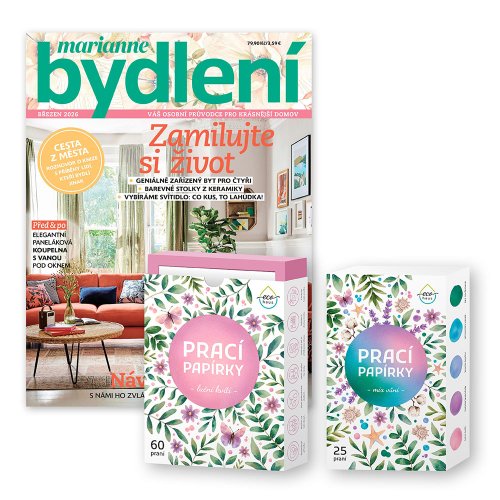 ROČNÍ PŘEDPLATNÉ MARIANNE BYDLENÍ + PRACÍ PAPÍRKY ECOHAUS + DIGI VERZE ZDARMA