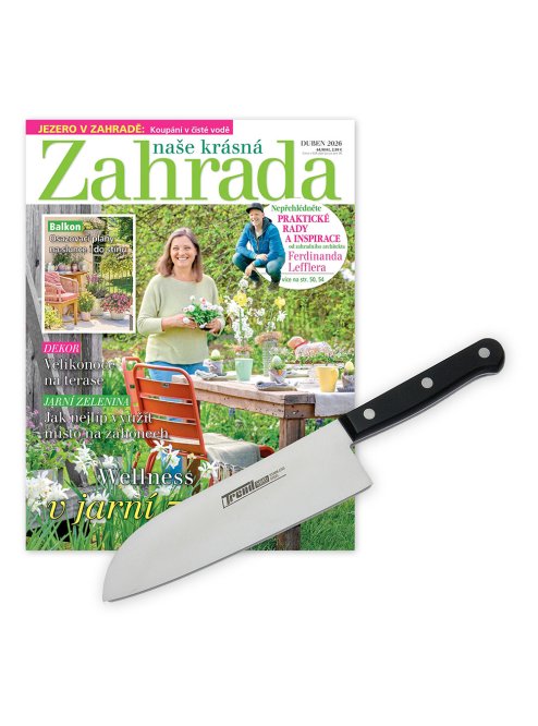ROČNÍ PŘEDPLATNÉ NAŠE KRÁSNÁ ZAHRADA + KUCHYŇSKÝ NŮŽ KDS + DIGI VERZE ZDARMA