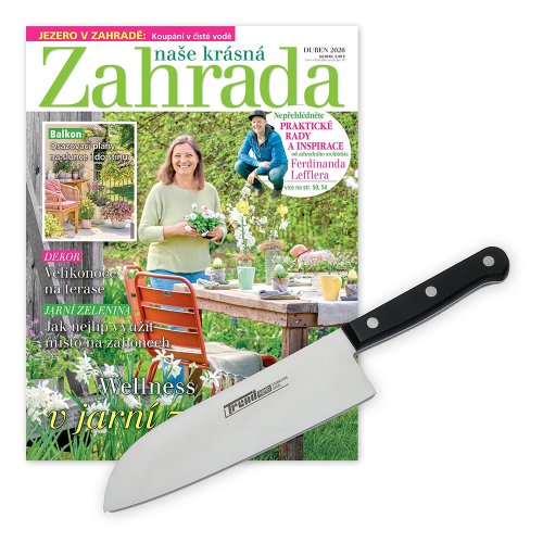ROČNÍ PŘEDPLATNÉ NAŠE KRÁSNÁ ZAHRADA + KUCHYŇSKÝ NŮŽ KDS + DIGI VERZE ZDARMA