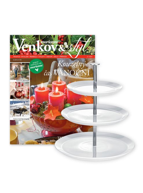 ROČNÍ PŘEDPLATNÉ MARIANNE VENKOV A STYL + ETAŽÉRKA GUSTITO + DIGI VERZE ZDARMA