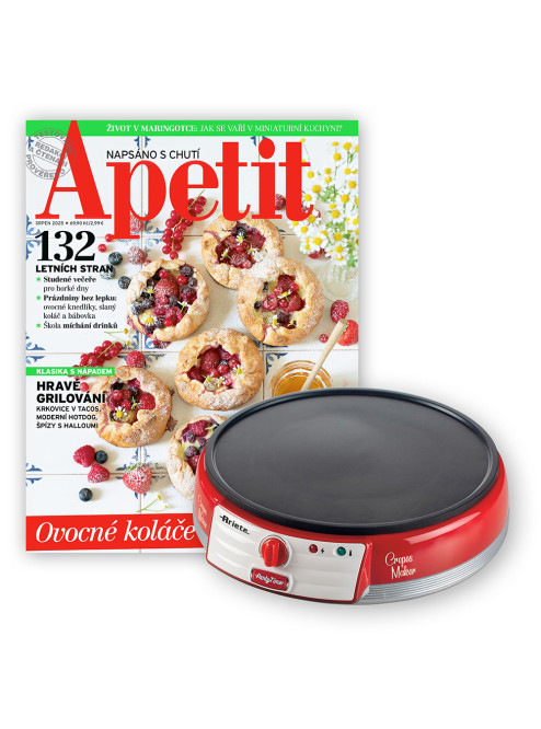 ROČNÍ PŘEDPLATNÉ APETIT + PALAČINKOVAČ ARIETE + DIGI VERZE ZDARMA
