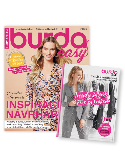 ROČNÍ PŘEDPLATNÉ BURDA EASY + KNIHA TRENDY ŠATNÍK KROK ZA KROKEM