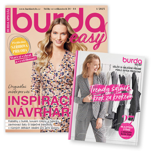 ROČNÍ PŘEDPLATNÉ BURDA EASY + KNIHA TRENDY ŠATNÍK KROK ZA KROKEM