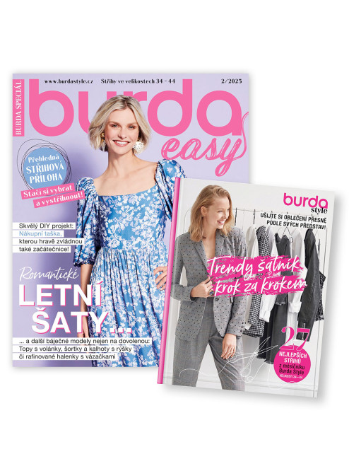 ROČNÍ PŘEDPLATNÉ BURDA EASY + KNIHA TRENDY ŠATNÍK KROK ZA KROKEM