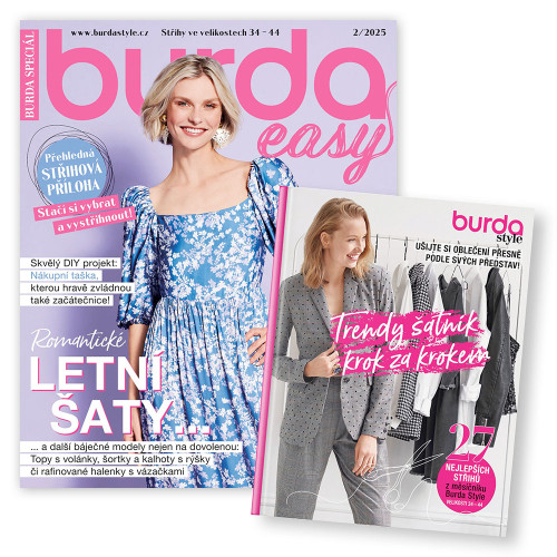 ROČNÍ PŘEDPLATNÉ BURDA EASY + KNIHA TRENDY ŠATNÍK KROK ZA KROKEM
