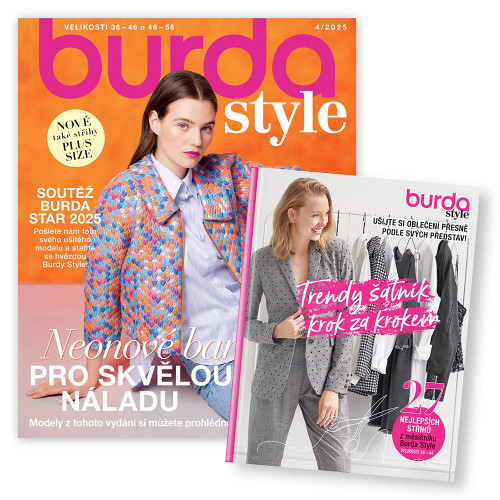 ROČNÍ PŘEDPLATNÉ BURDA STYLE + NOVÁ KNIHA TRENDY ŠATNÍK KROK ZA KROKEM