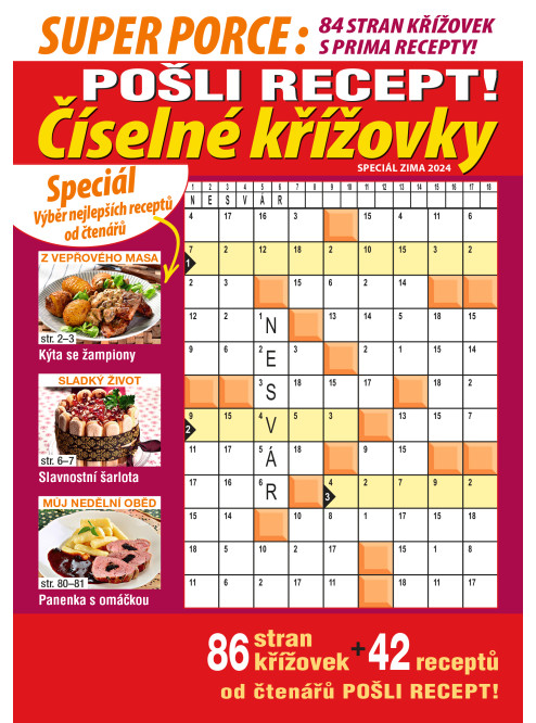Roční předplatné Pošli recept Superporce Číselné křížovky se slevou