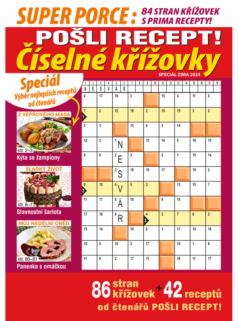 Roční předplatné Pošli recept Superporce Číselné křížovky se slevou