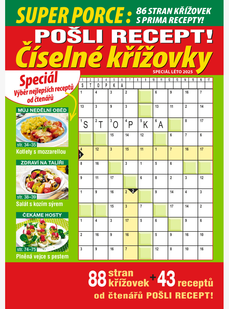 Pošli recept Superporce Číselné křížovky