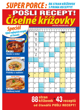 Pošli recept Superporce Číselné křížovky