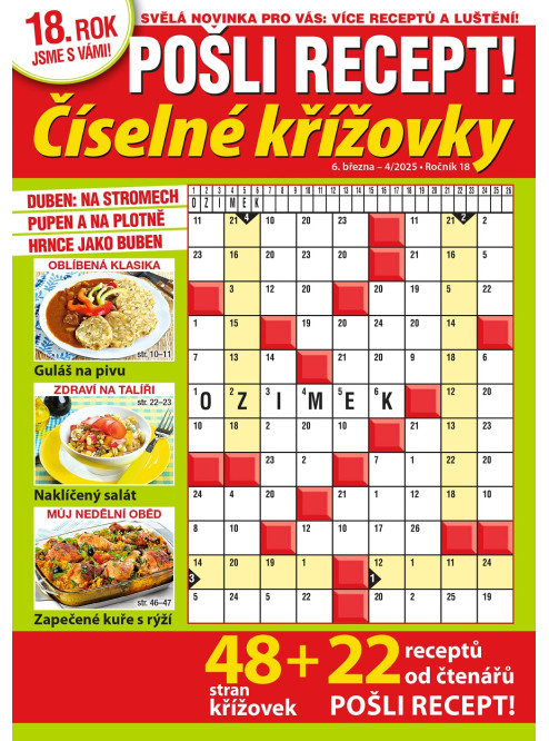 Roční předplatné Pošli recept Číselné křížovky se slevou