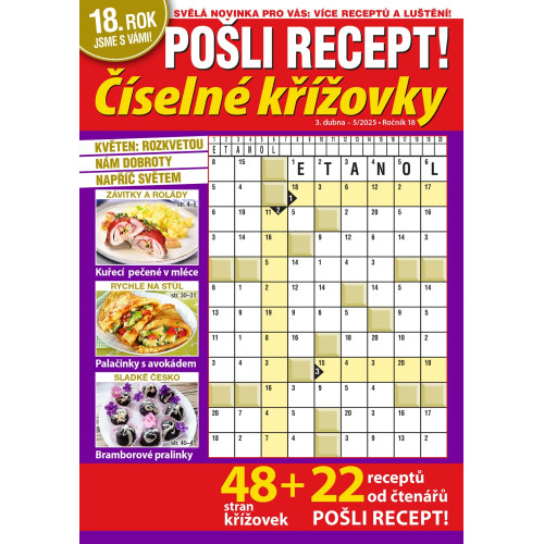 Roční předplatné Pošli recept Číselné křížovky se slevou